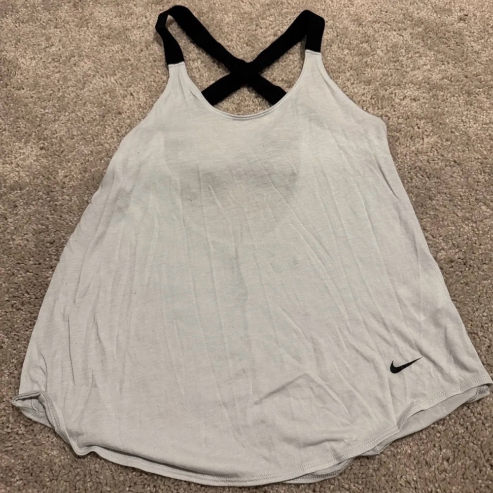 Nike Light Blue Tank Top with Black Cross-Back Straps